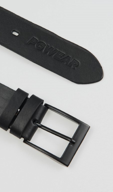Leather Belt Signature Black pgwear 6
