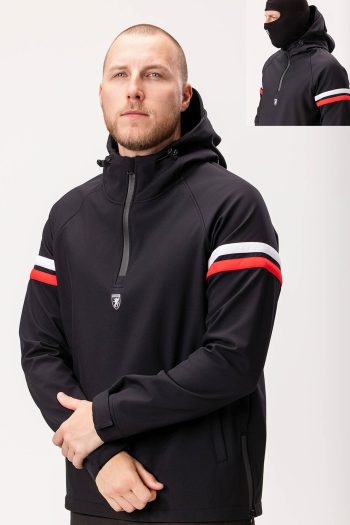 Full Face Softshell Jacket Petro Black White/Red