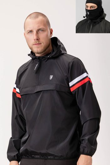 Full Face Windbreaker Expedition Black White/Red