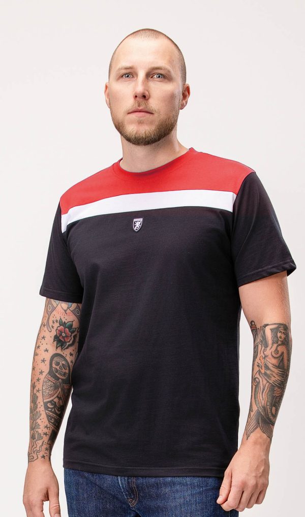 T shirt Quintessence Black Red Black PGWEAR