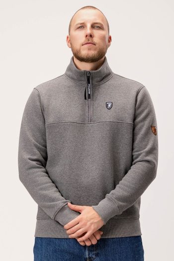 Sweatshirt Zipper Teddy Grey